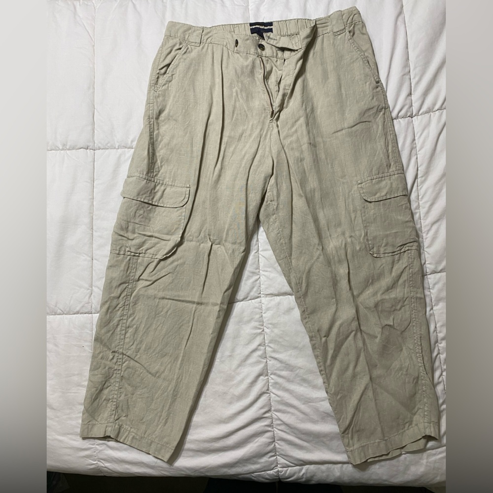 Rachel Women's Straight Leg Cargo Linen Pants